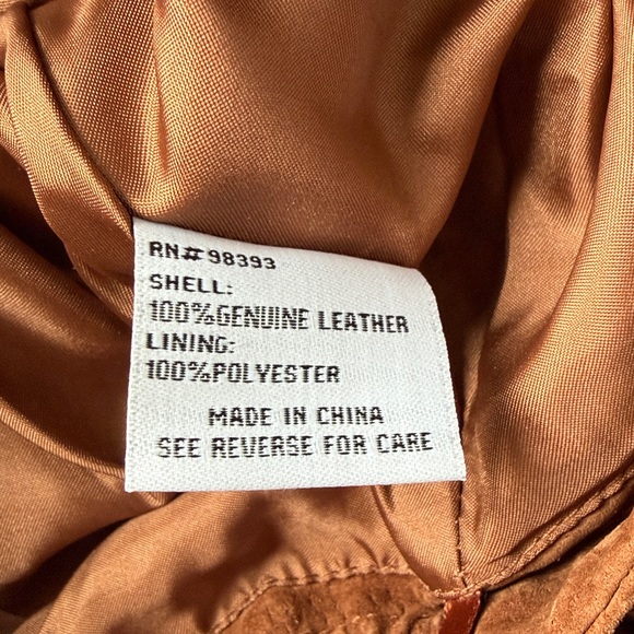 Pamela McCoy 100% Leather Fringe Midi Skirt Brown size XS Western Boho Vintage - Picture 6 of 8